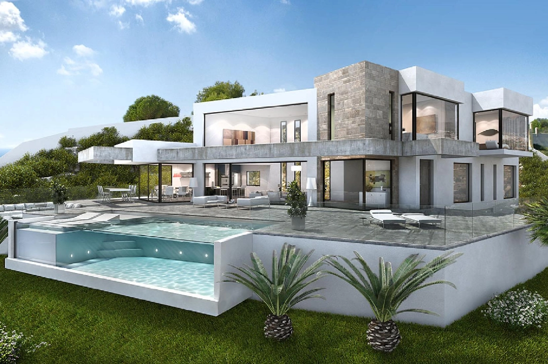 villa en Moraira(Moraira) en vente, construit 600 m², terrain 1832 m², 4 chambre, 5 salle de bains, piscina, ref.: HG-3252-1