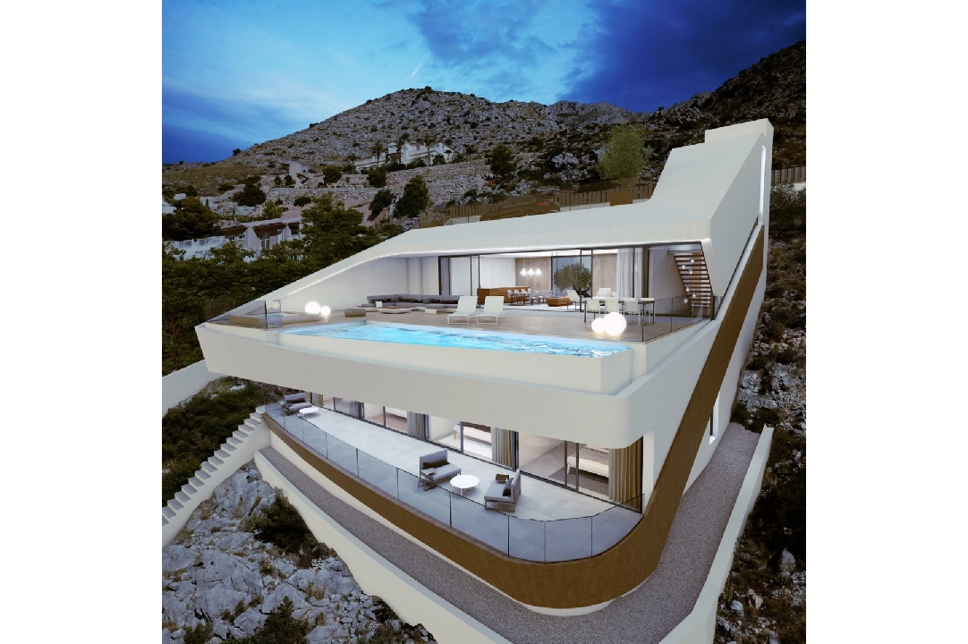 villa en Altea(Paradiso) en vente, construit 330 m², ano de construccion 2018, aire acondicionado, terrain 1000 m², 4 chambre, 4 salle de bains, piscina, ref.: CA-H-1070-AMB-16