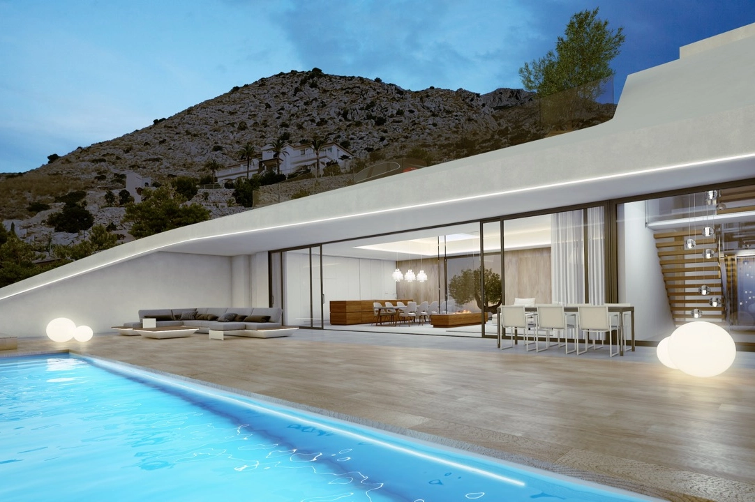 villa en Altea(Paradiso) en vente, construit 330 m², ano de construccion 2018, aire acondicionado, terrain 1000 m², 4 chambre, 4 salle de bains, piscina, ref.: CA-H-1070-AMB-17