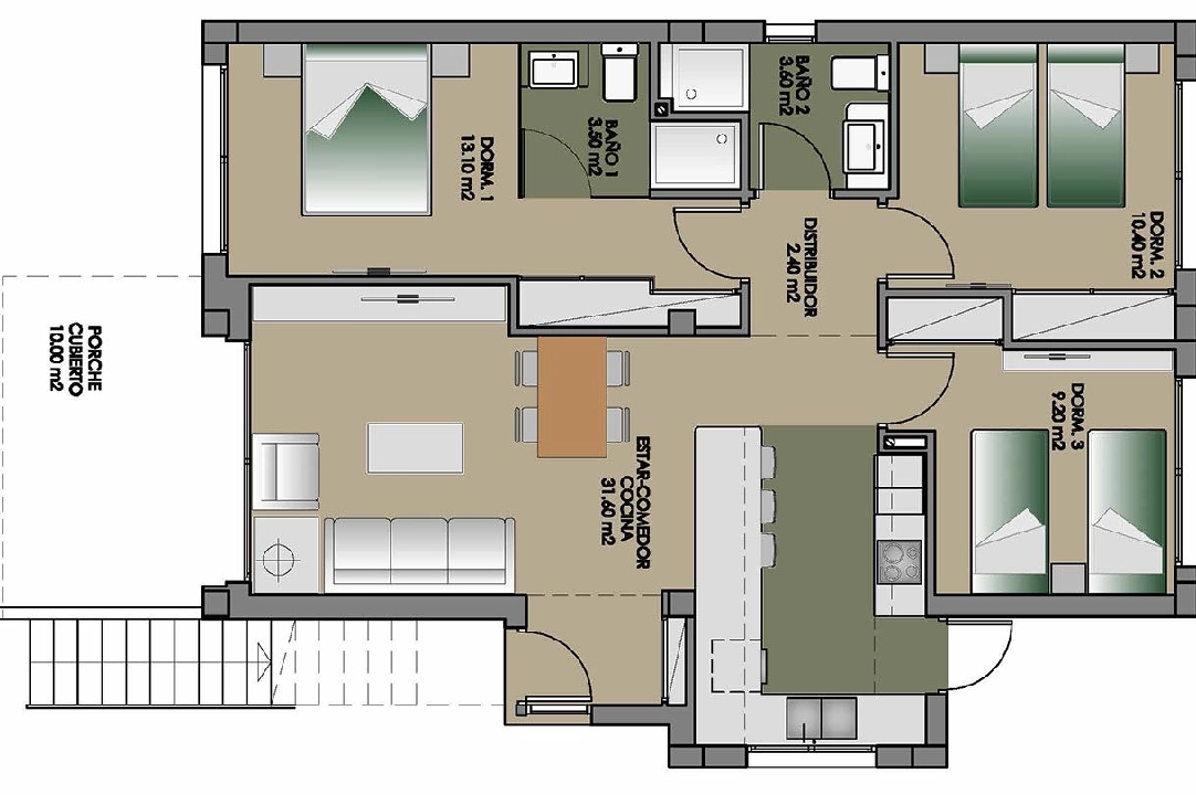 apartamento planta baja en San Miguel de Salinas en vente, construit 92 m², estado nuevo, 3 chambre, 2 salle de bains, piscina, ref.: HA-SMN-205-A01-2