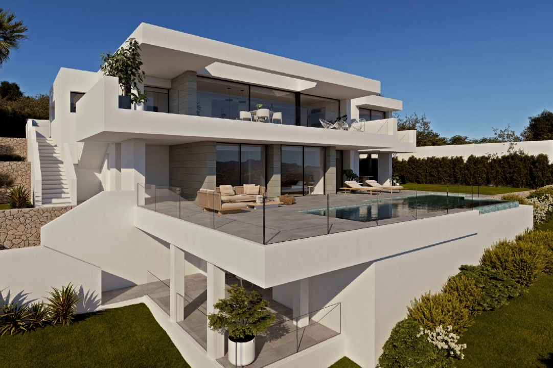 villa en Cumbre del Sol(Residencial Plus Jazmines) en vente, construit 242 m², terrain 1158 m², 3 chambre, 5 salle de bains, piscina, ref.: VA-AJ244-2