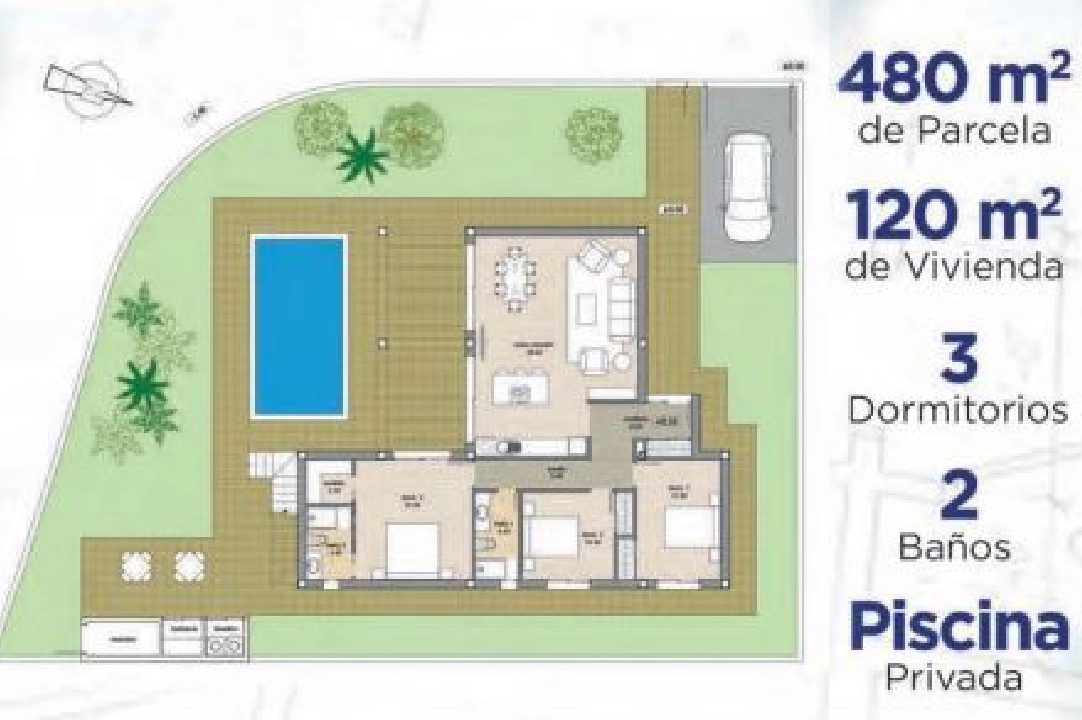 villa en Polop(Lomas del Sol) en vente, terrain 480 m², 3 chambre, 2 salle de bains, ref.: BP-3436POL-6
