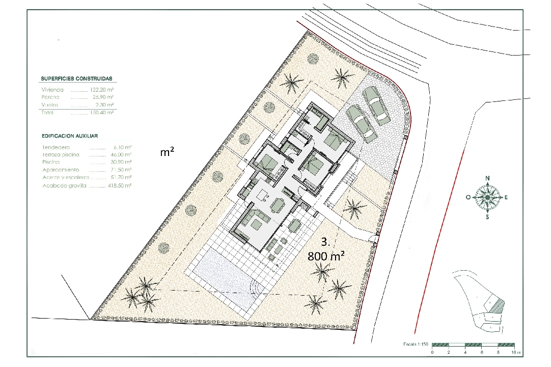 villa en Benissa en vente, construit 150 m², ano de construccion 2022, aire acondicionado, terrain 800 m², 3 chambre, 2 salle de bains, piscina, ref.: BI-BE.H-863-4