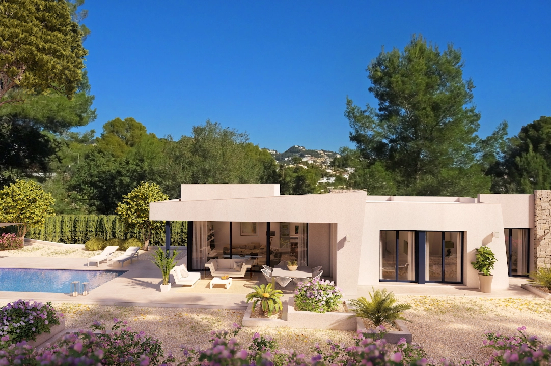villa en Benissa en vente, construit 153 m², ano de construccion 2022, aire acondicionado, terrain 800 m², 3 chambre, 2 salle de bains, piscina, ref.: BI-BE.H-866-1