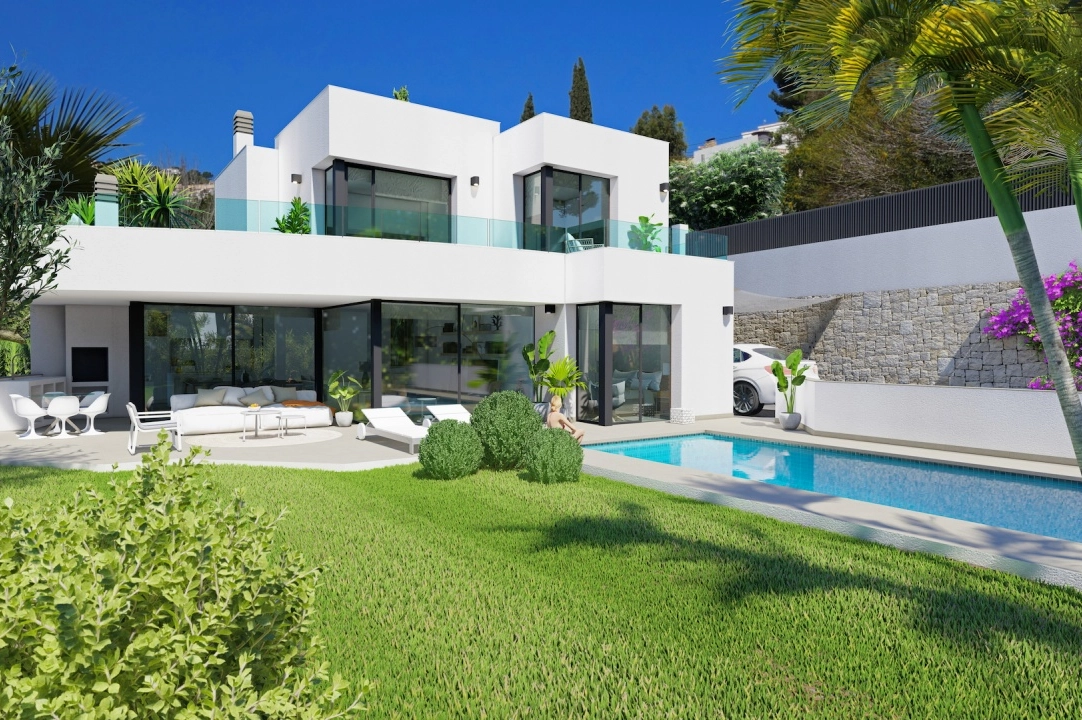 villa en Moraira en vente, construit 509 m², ano de construccion 2022, + calefaccion central, aire acondicionado, terrain 1450 m², 3 chambre, 4 salle de bains, piscina, ref.: NL-NLD1314-2