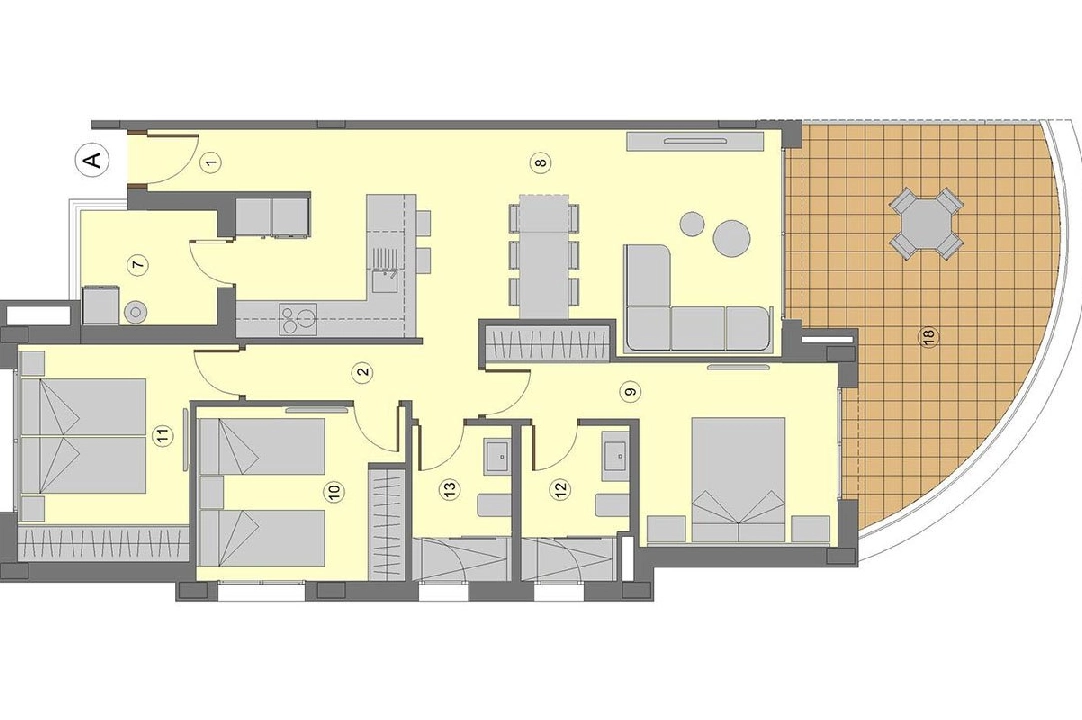 apartamento en la planta superior en Sa Coma en vente, construit 119 m², estado nuevo, + fussboden, aire acondicionado, 3 chambre, 2 salle de bains, piscina, ref.: HA-MLN-161-A02-7