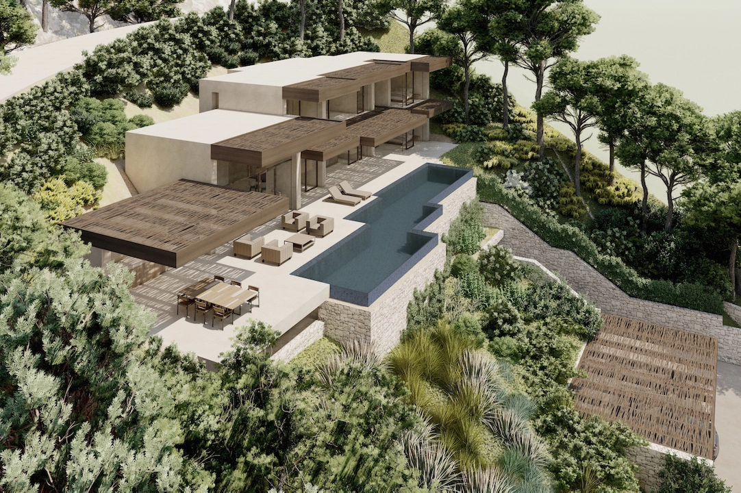 villa en Benissa en vente, construit 770 m², aire acondicionado, terrain 1573 m², 3 chambre, 3 salle de bains, piscina, ref.: CA-H-1572-AMB-2