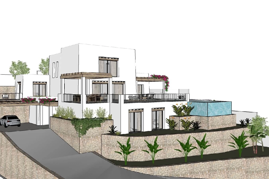 villa en Moraira en vente, construit 322 m², aire acondicionado, terrain 1000 m², 4 chambre, 4 salle de bains, piscina, ref.: CA-H-1585-AMB-4