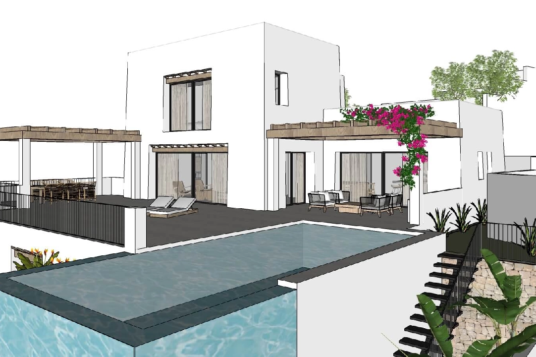 villa en Moraira en vente, construit 322 m², aire acondicionado, terrain 1000 m², 4 chambre, 4 salle de bains, piscina, ref.: CA-H-1585-AMB-8