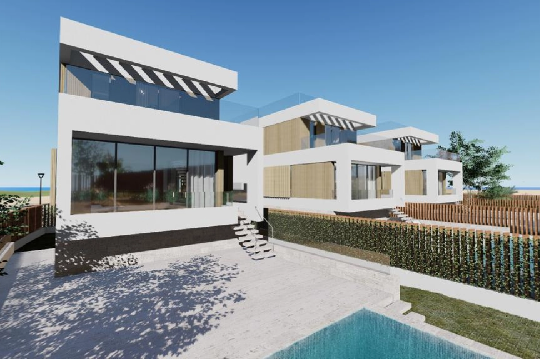 villa en Oliva en vente, construit 173 m², ano de construccion 2023, estado nuevo, + calefaccion suelo, aire acondicionado, terrain 350 m², 3 chambre, 4 salle de bains, piscina, ref.: AS-1623-27