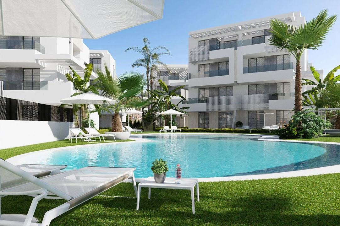 apartamento planta baja en Los Alcazares en vente, construit 128 m², estado nuevo, 3 chambre, 2 salle de bains, piscina, ref.: HA-LAN-401-A02-1