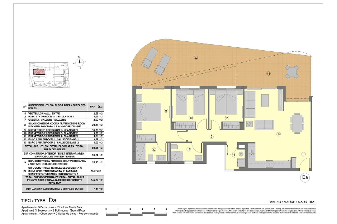 apartamento en la planta superior en Punta Prima en vente, construit 115 m², estado nuevo, aire acondicionado, 3 chambre, 2 salle de bains, piscina, ref.: HA-PPN-401-A02-18