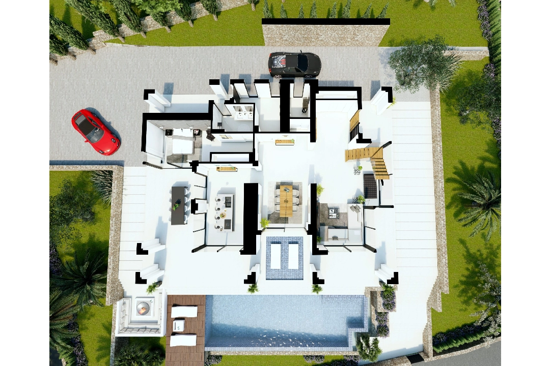 villa en Benissa(Benissa Costa) en vente, construit 574 m², aire acondicionado, terrain 1372 m², 4 chambre, 4 salle de bains, ref.: BP-7015BEN-25