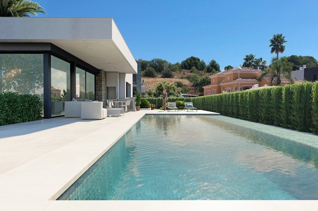 villa en Calpe(Pla roig) en vente, construit 166 m², aire acondicionado, terrain 800 m², 3 chambre, 2 salle de bains, piscina, ref.: AM-11813DA-3700-2