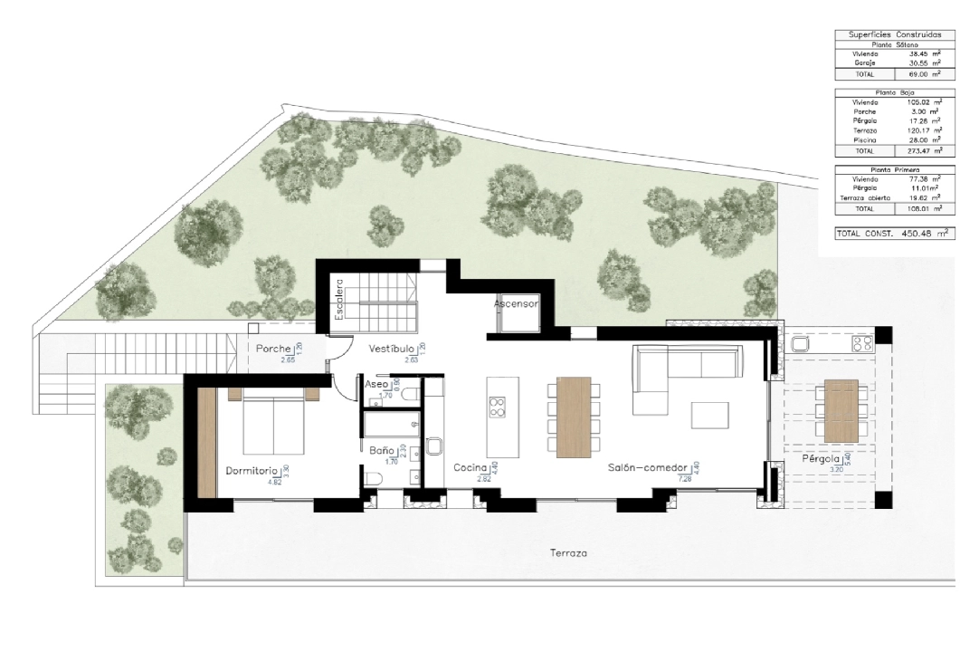 villa en Benissa(Fanadix) en vente, construit 450 m², aire acondicionado, terrain 800 m², 3 chambre, 3 salle de bains, piscina, ref.: CA-H-1562-AMBI-6