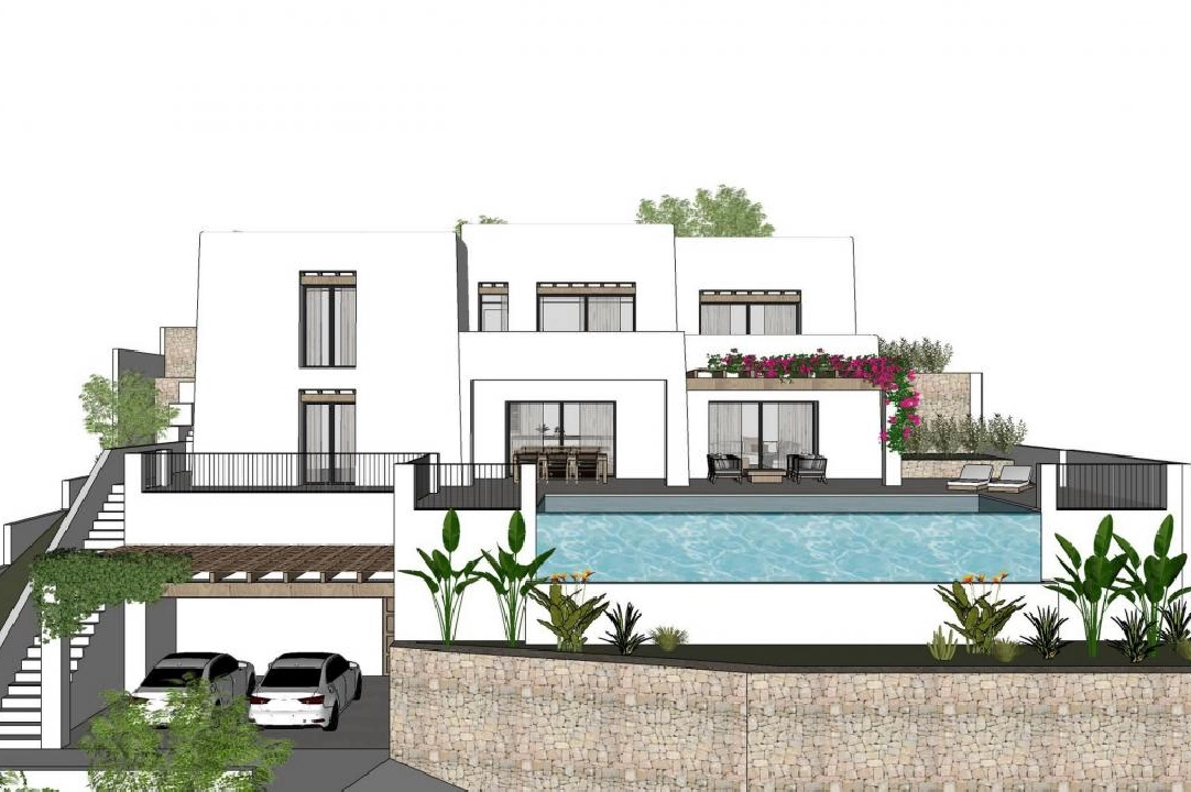villa en Moraira en vente, terrain 1000 m², 4 chambre, 4 salle de bains, piscina, ref.: COB-3416-1