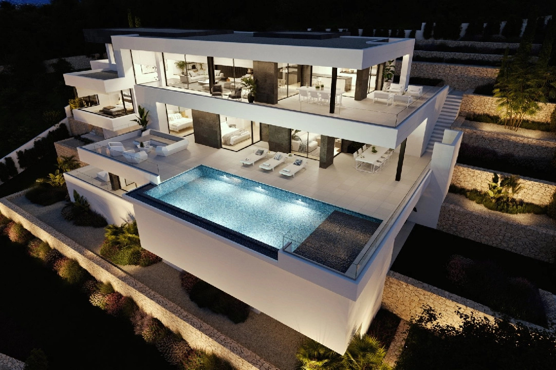 villa en Cumbre del Sol(Residencial Plus Jazmines) en vente, construit 440 m², terrain 1877 m², 3 chambre, 5 salle de bains, piscina, ref.: VA-AJ044-1