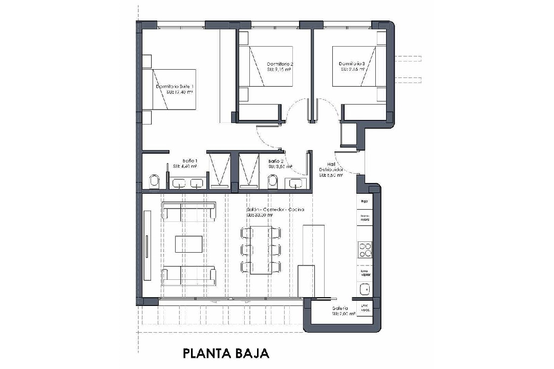 villa en Los Alcazares en vente, construit 121 m², estado nuevo, terrain 229 m², 3 chambre, 2 salle de bains, piscina, ref.: HA-LAN-431-E01-20