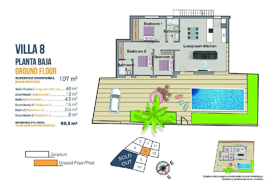 villa en Finestrat en vente, construit 149 m², estado nuevo, terrain 346 m², 3 chambre, 2 salle de bains, piscina, ref.: HA-FIN-120-E03-33
