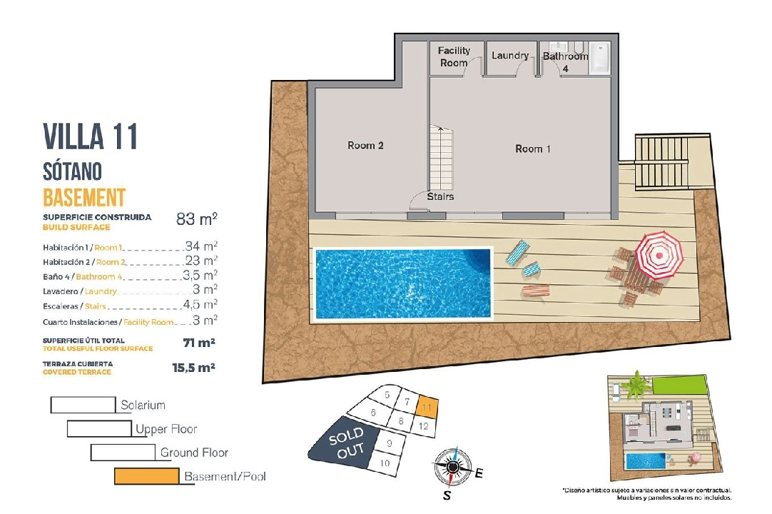 villa en Finestrat en vente, construit 149 m², estado nuevo, terrain 346 m², 3 chambre, 2 salle de bains, piscina, ref.: HA-FIN-120-E03-43