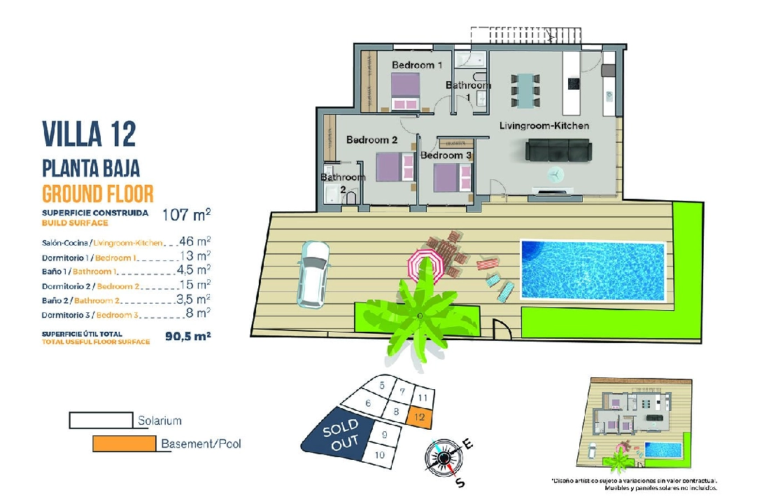 villa en Finestrat en vente, construit 149 m², estado nuevo, terrain 346 m², 3 chambre, 2 salle de bains, piscina, ref.: HA-FIN-120-E03-45