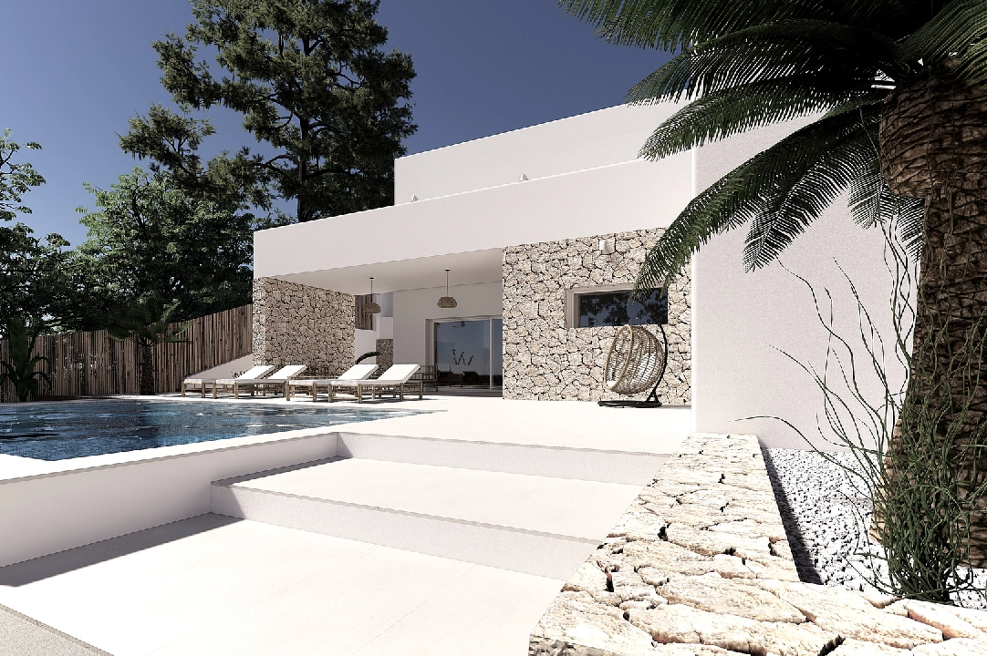 villa en Moraira(Pinar del Advocat) en vente, construit 190 m², aire acondicionado, terrain 800 m², 4 chambre, 4 salle de bains, piscina, ref.: CA-H-1703-AMB-2