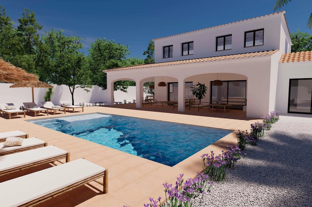 villa en Moraira(Pinar del Advocat) en vente, construit 248 m², aire acondicionado, terrain 1050 m², 4 chambre, 4 salle de bains, piscina, ref.: CA-H-1712-AMB-1