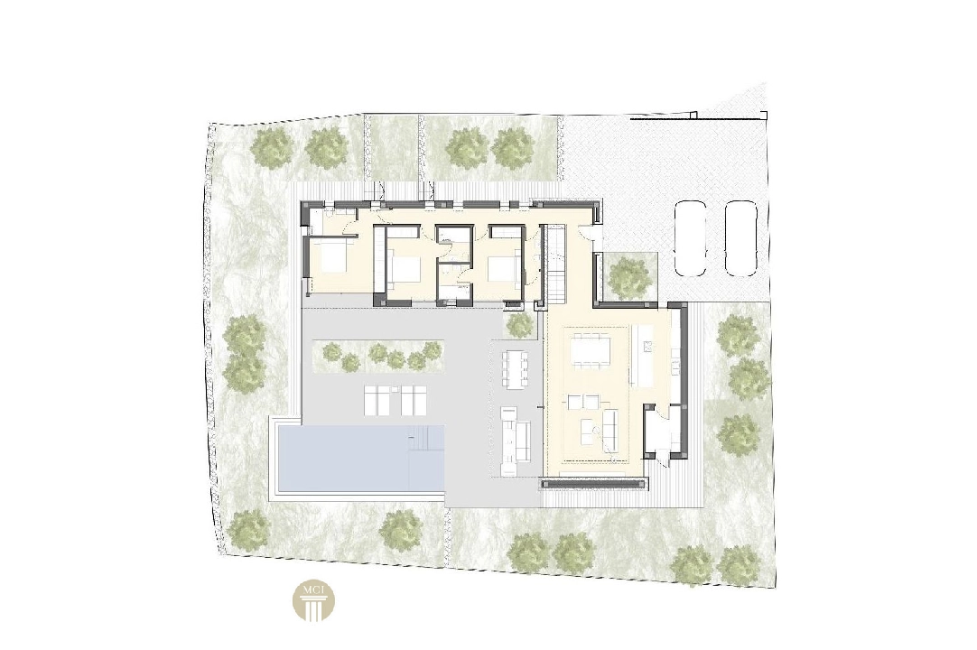 villa en Moraira en vente, construit 261 m², ano de construccion 2023, + calefaccion suelo, aire acondicionado, terrain 939 m², 4 chambre, 4 salle de bains, piscina, ref.: MV-2499-8
