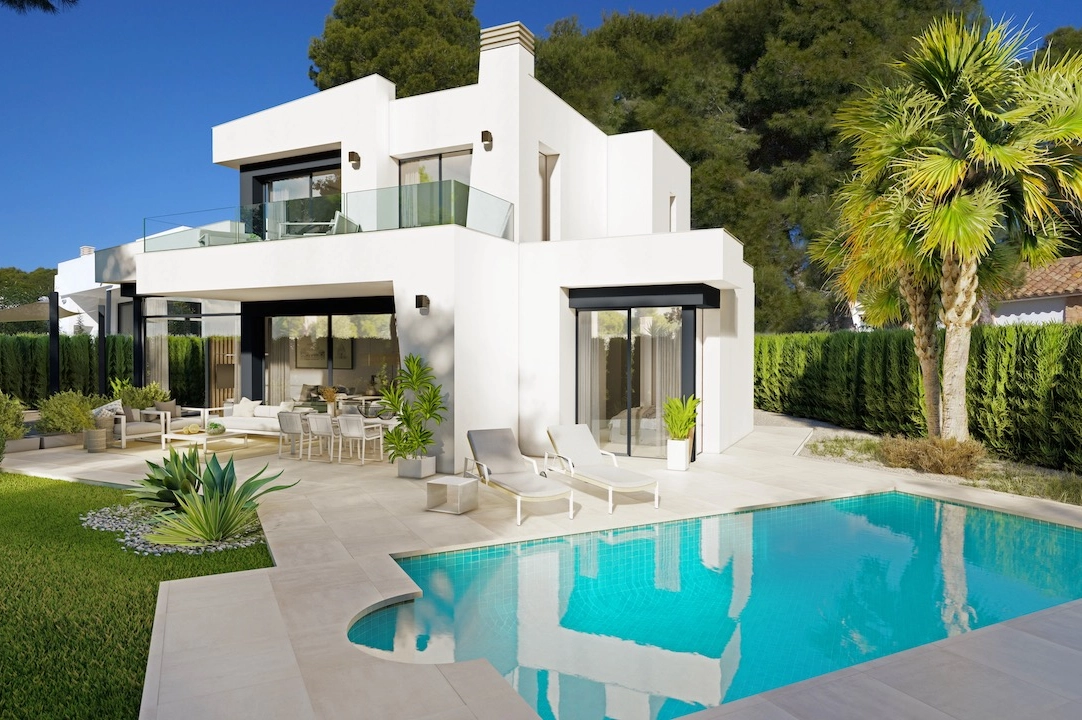 villa en Benissa(La Fustera) en vente, construit 192 m², aire acondicionado, terrain 725 m², 3 chambre, 3 salle de bains, piscina, ref.: CA-H-1713-AMB-1