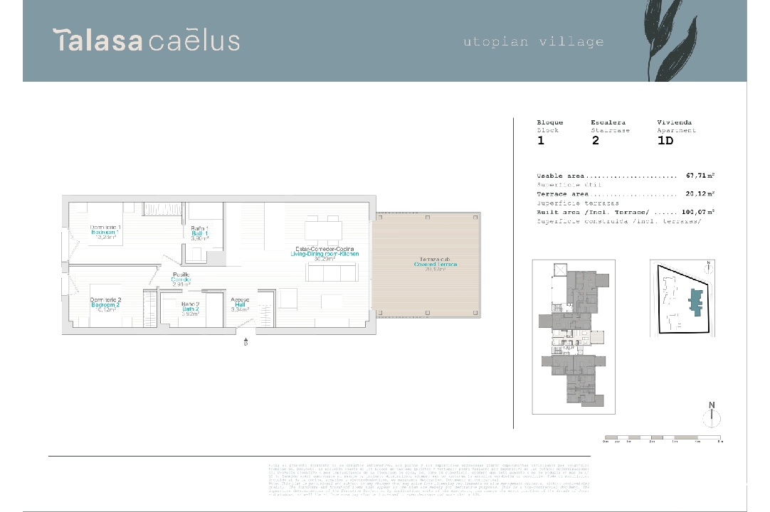 appartement en El Vergel en vente, construit 20 m², ano de construccion 2024, terrain 68 m², 2 chambre, 2 salle de bains, ref.: TC-B1-1D-2