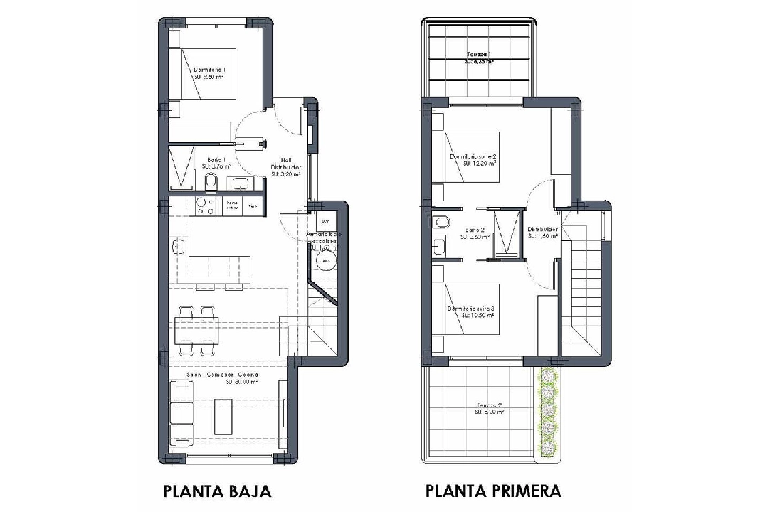 villa en Los Alcazares en vente, construit 109 m², estado nuevo, terrain 184 m², 3 chambre, 2 salle de bains, piscina, ref.: HA-LAN-431-E02-16