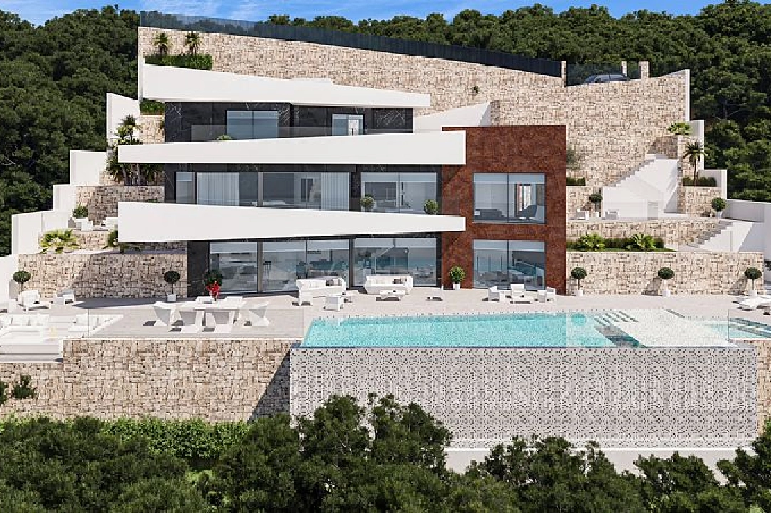 villa en Benissa(Raco de Galeno) en vente, construit 478 m², aire acondicionado, terrain 1540 m², 4 chambre, 4 salle de bains, piscina, ref.: CA-H-1742-AMB-2