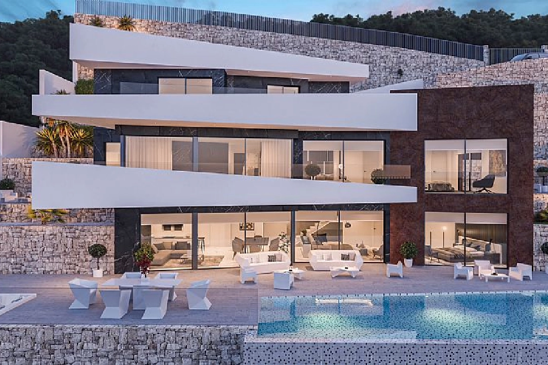 villa en Benissa(Raco de Galeno) en vente, construit 478 m², aire acondicionado, terrain 1540 m², 4 chambre, 4 salle de bains, piscina, ref.: CA-H-1742-AMB-4